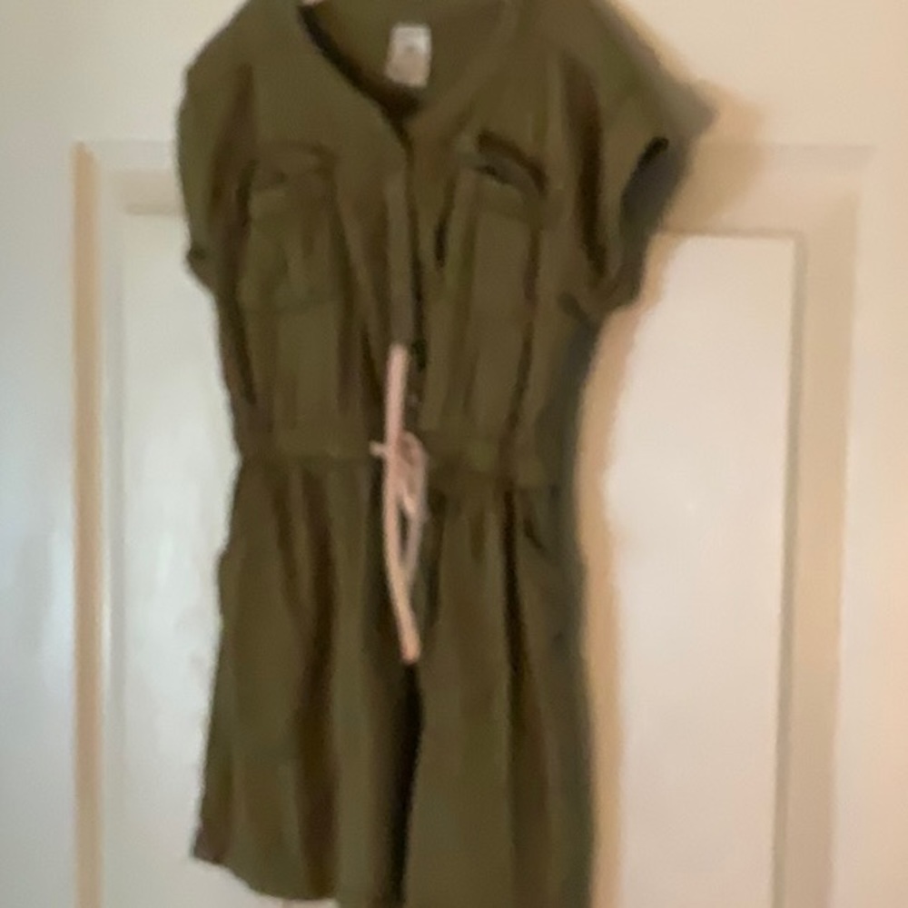 Green shift dress